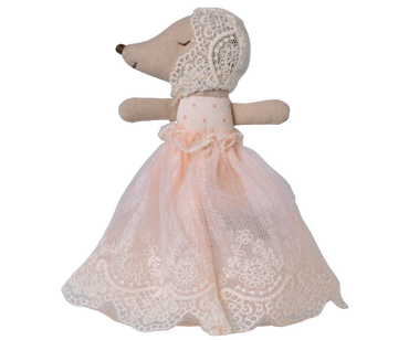 Maileg Baby Mouse in gown - Powder