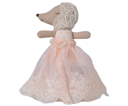 Maileg Baby Mouse in gown - Powder