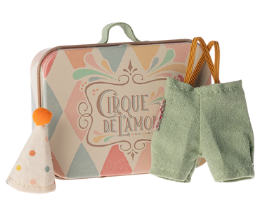 Maileg Clown clothes in Suitcase lil brother mouse
