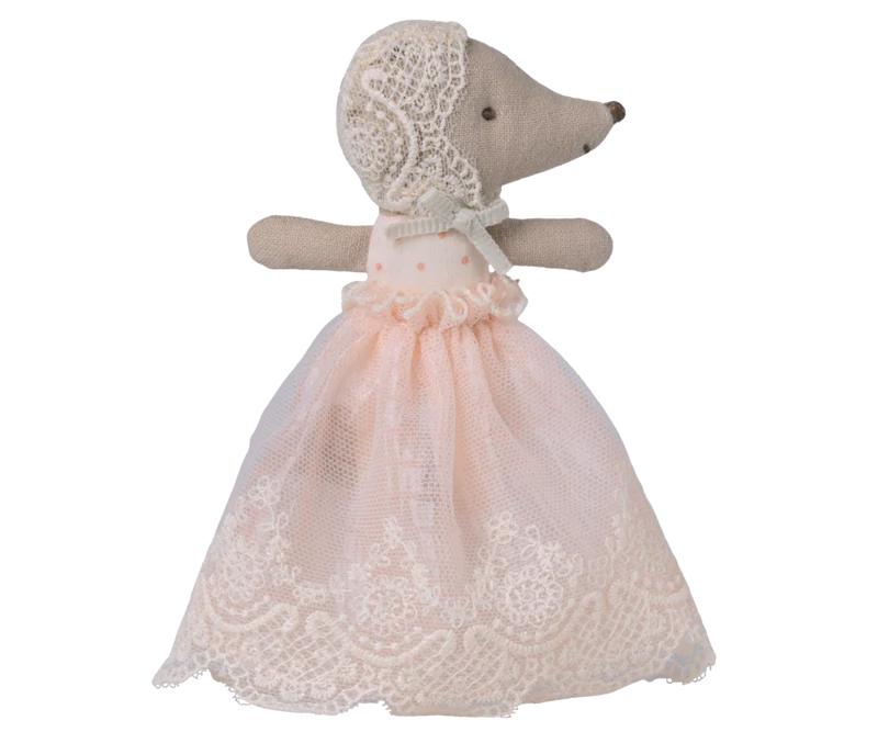 Maileg Baby Mouse in gown - Powder