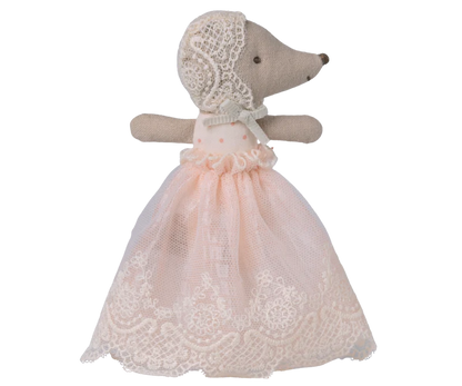 Maileg Baby Mouse in gown - Powder