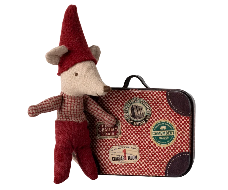 Maileg Christmas mouse, Baby in suitcase