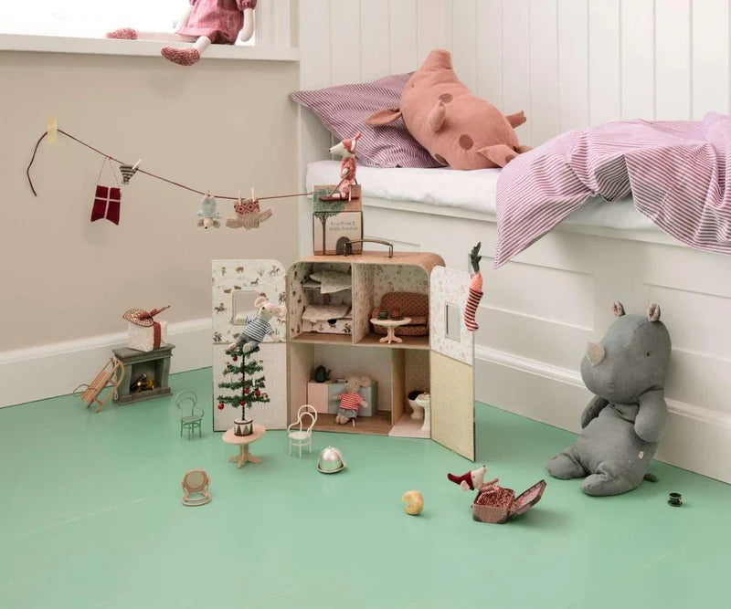 Maileg Christmas mouse, Baby in suitcase