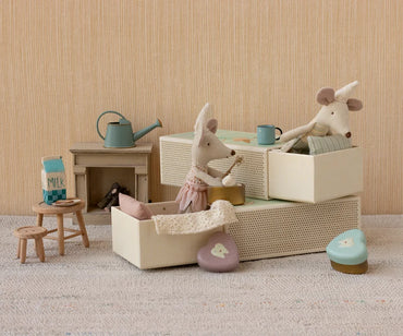 Maileg Tooth fairy mouse, Little sister in matchbox