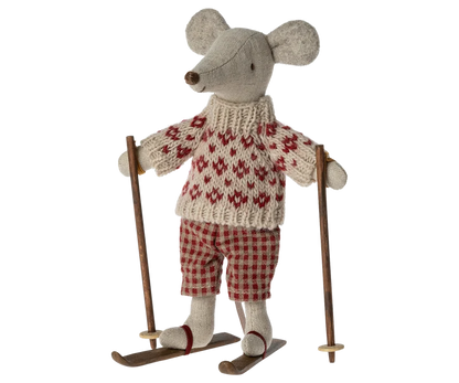 Maileg Winter Mouse w Ski Mum