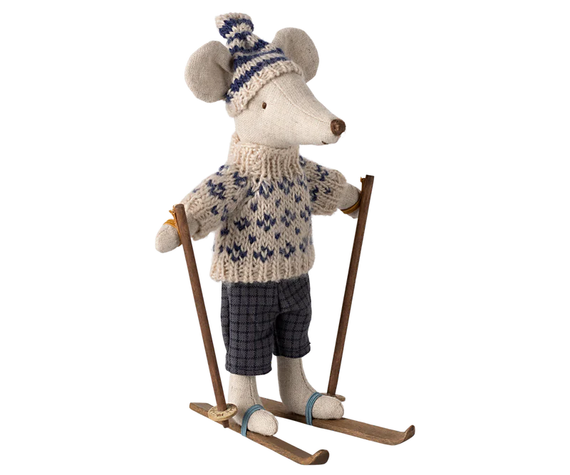 Maileg Winter Mouse w ski set Dad
