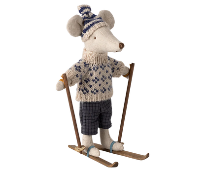 Maileg Winter Mouse w ski set Dad