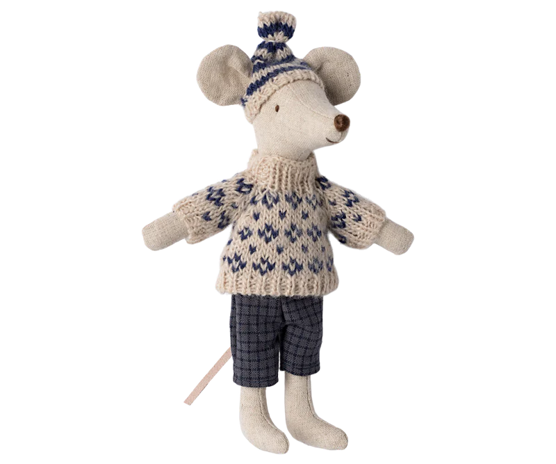 Maileg Winter Mouse w ski set Dad