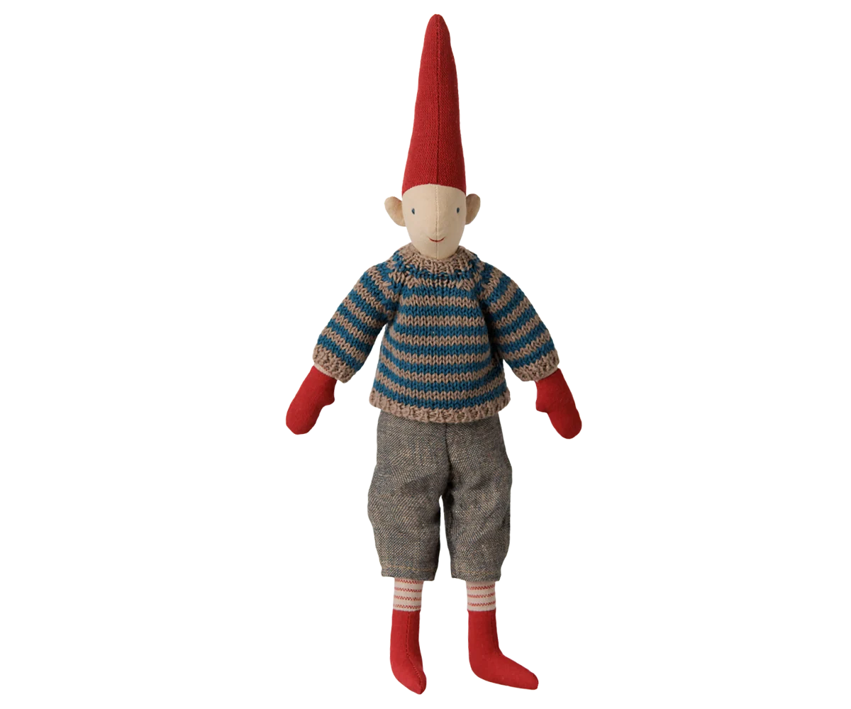 Maileg Pixy, Size 2 - Boy - Striped knitted sweater