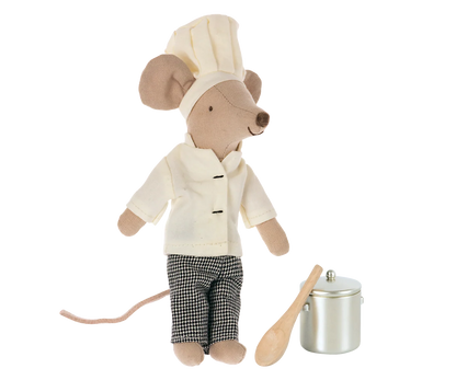 Maileg Chef mouse w/soup pot and spoon