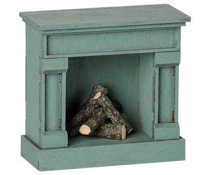Maileg Fireplace, Mouse - Blue