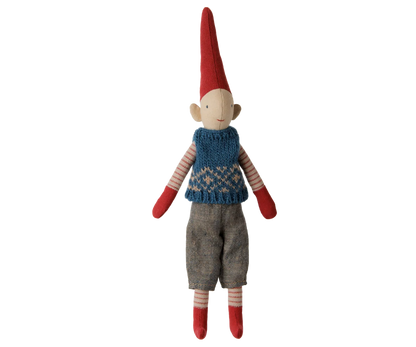 Maileg Pixy, Size 1 - Boy - Blue knitted vest